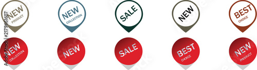 New Sale Best Label Pin Set with Red and White Marker Stickers