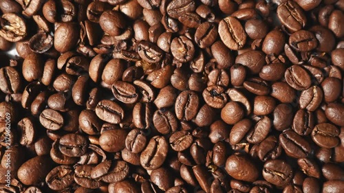 Coffee Beans Texture Close Up, Roasted Coffee Background