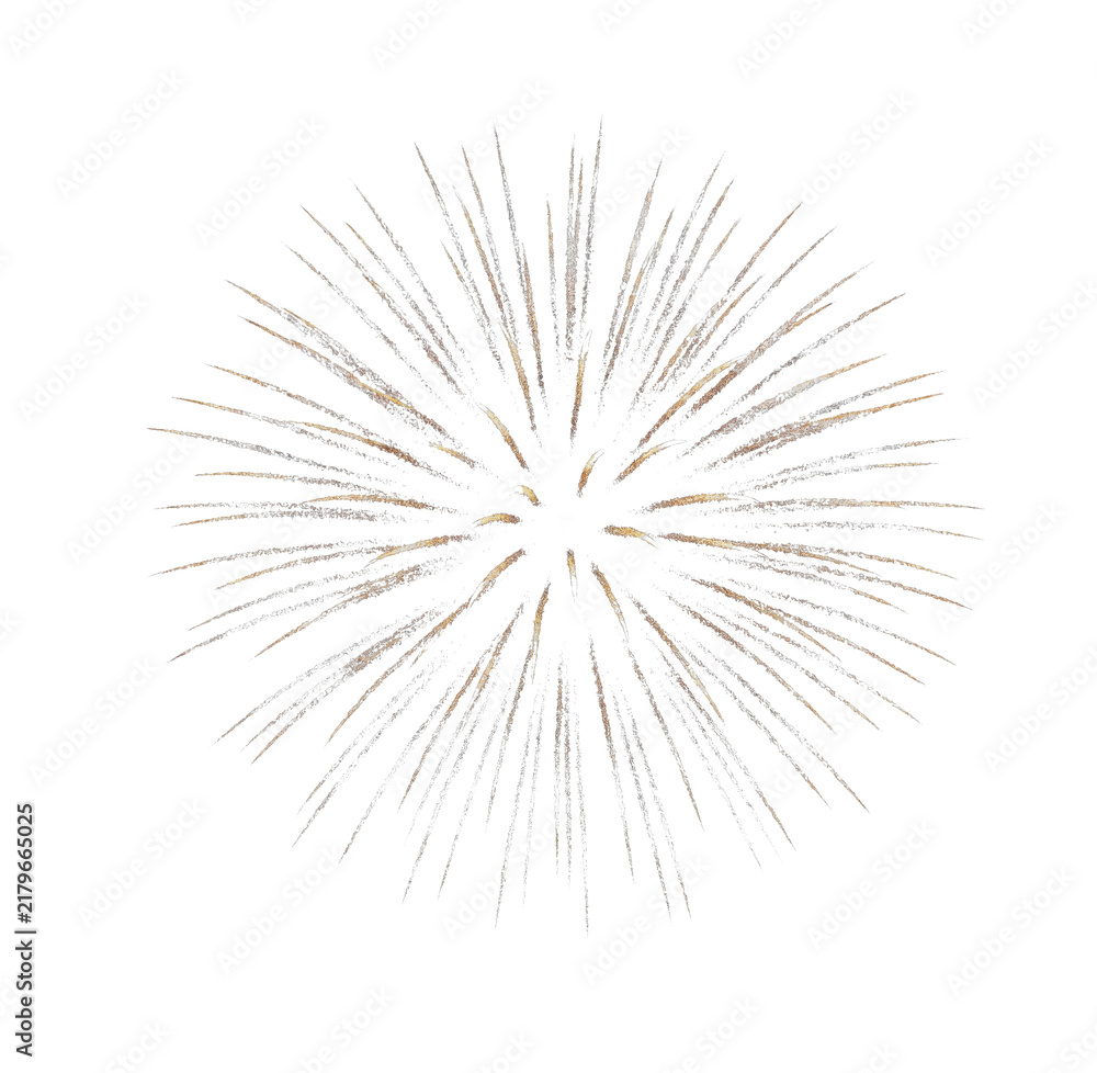 Fototapeta premium Golden firework burst exploding in a radiant starburst pattern against a dark background