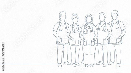 Medical professional healthcare worker hospital staff doctor nurse surgeon pharmacist medical team illustration