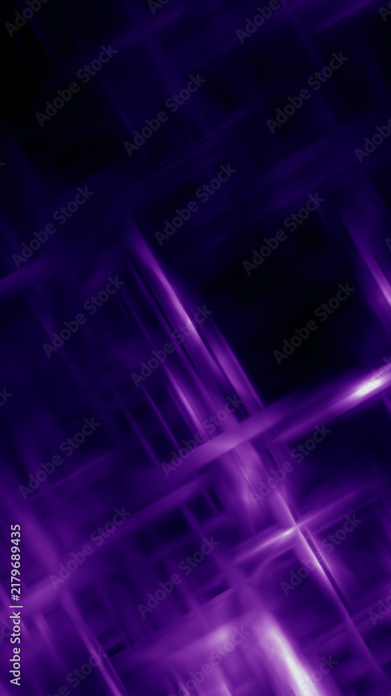 Obraz premium Futuristic Dark Purple Neon Abstract Background With Glowing Light Grid Pattern And Soft Motion Blur Effect
