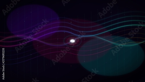 Obraz na płótnie Neon Cyberpunk Quantum Grid Dynamic Abstract Wave Background