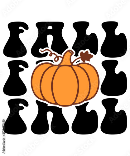 Fall autumn typography clip art design on plain white transparent isolated background for card, shirt, hoodie, sweatshirt, apparel, tag, mug, icon, poster or badge