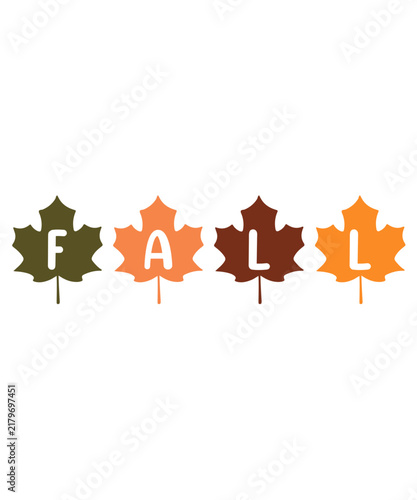 Fall autumn typography clip art design on plain white transparent isolated background for card, shirt, hoodie, sweatshirt, apparel, tag, mug, icon, poster or badge
