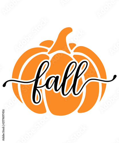 Fall autumn typography clip art design on plain white transparent isolated background for card, shirt, hoodie, sweatshirt, apparel, tag, mug, icon, poster or badge
