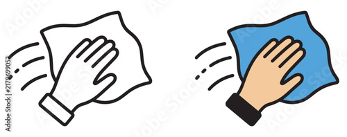 Hand Wiping and Cleaning Cloth Icons vector design EPS file