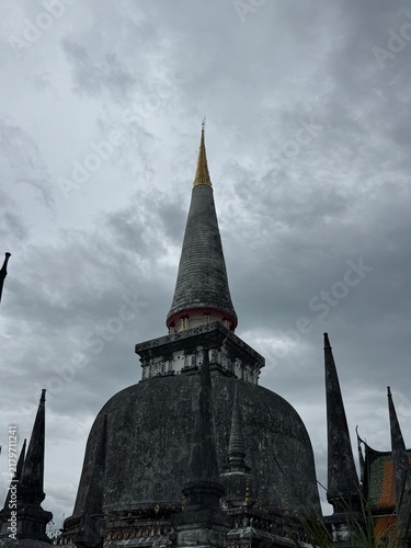 Canvastavla Nakhon Si Thammarat , Thailand , 30 July 2026 : Wat Phra Mahathat Woramahawihan is infamous world heritage buddha temple in Thailand