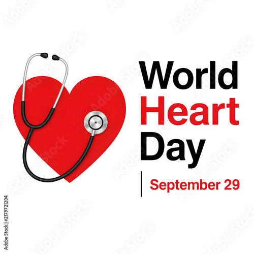 World Heart Day banner and card design. Mark your calendar for September 29. Vector art.