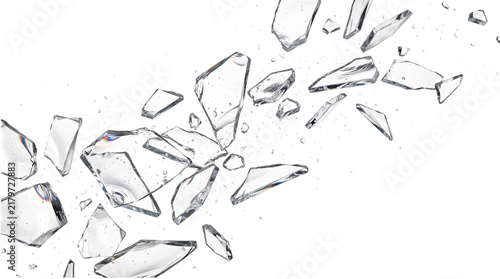 Foto Explosion of shattered glass fragments png on isolated transparent background