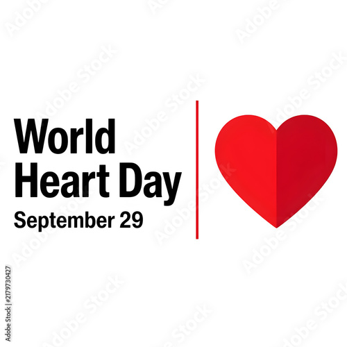 Vector illustration for a World Heart Day card and banner. Date: September 29.