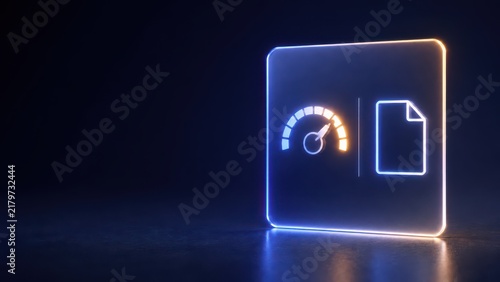 Obraz na płótnie Transparent panel displaying a gauge and document icon