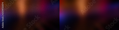 Glowing amber violet blue neon wave light gradient ribbed glass on dark grainy texture background for abstract header banner wallpaper poster cover project backdrop design