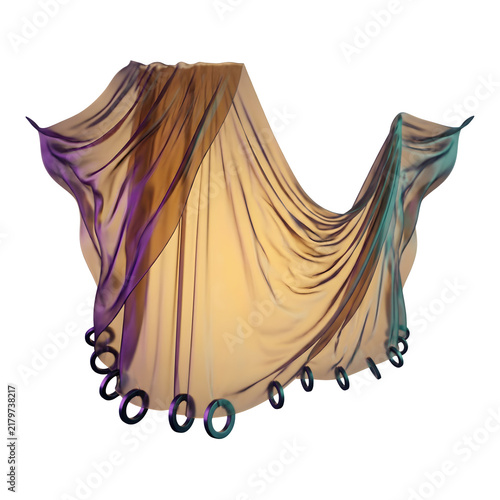 Abstract 3D Fluid Surface with Gradient Shading and Circular Base isolated on transparent background