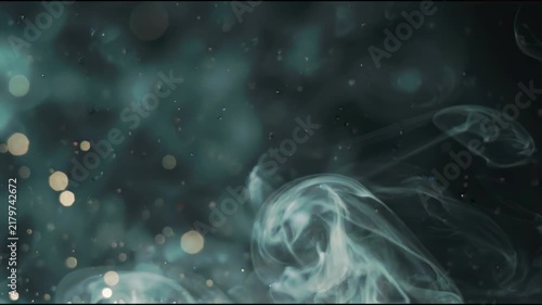 Whispy Fog Background in Void of Black with Muted Teal Hints, Ambient Luminescent Ethereal Glow
