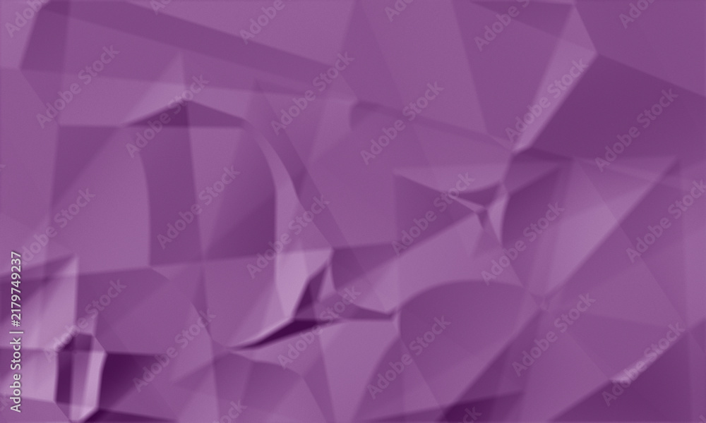 Obraz premium Crumpled paper abstract geometric purple background with low poly triangular pattern and soft lighting