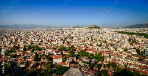 Fotografie View of sprawling metropolis of Athens from Acropolis hill