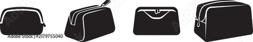 Cosmetic bag icon set vector design