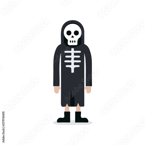 Flat 2D Halloween Costume vector illustration, icon graphic on white background