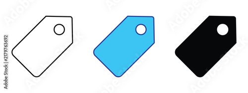 Price Tag Icon Set Shopping Discount Sale Label Vector