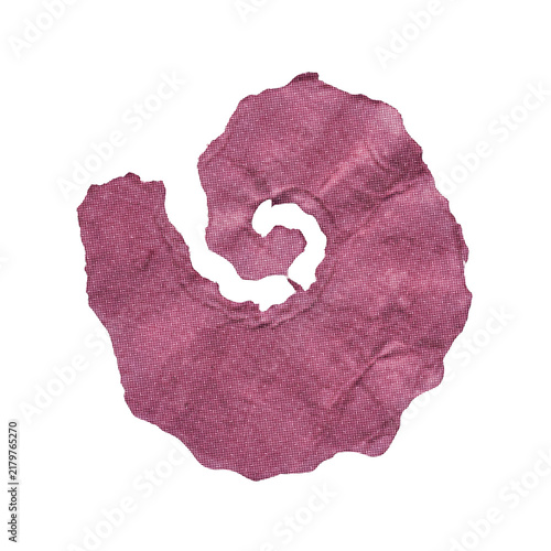 Pink textured paper spiral against white with soft lighting concept