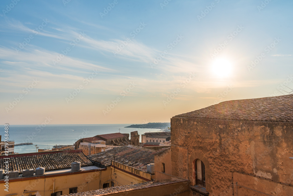 Obraz premium Panorama of Sciacca, Agrigento, Sicily, Italy, Europe