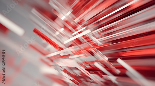 Abstract composition of red and white light speed lines