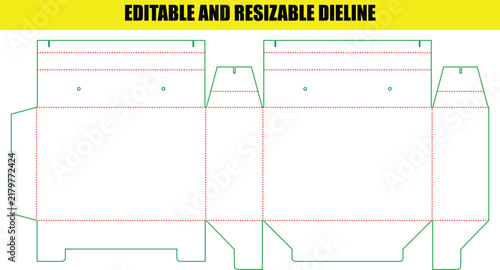Professional box packaging dieline template for manufacturing various small retail products and gift items