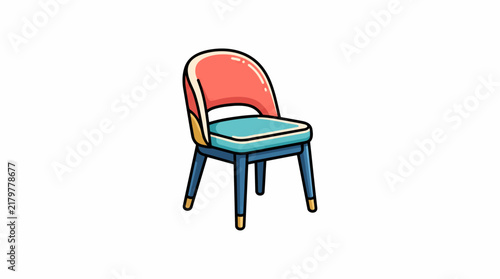 Colorful Contemporary Dining Chair Vector Logo for Furniture Retail and Home Decor Branding
