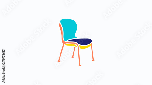 Modern Stackable Chair Vector Logo for Furniture Store, Retail and Commercial Interior Branding