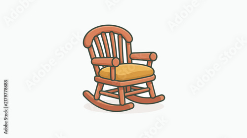 Cozy Rocking Chair Vector Logo with Warm Home Furniture Branding Illustration