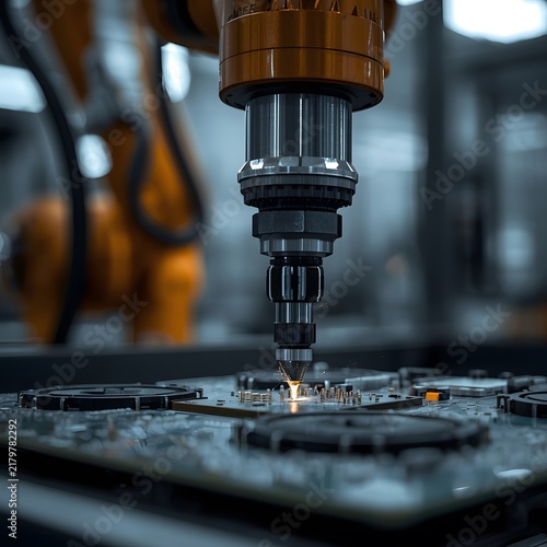 Industrial CNC Drilling Machine Performing Precision Metalworking