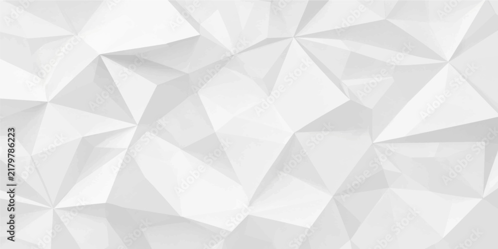 Fototapeta premium Low poly abstract geometric polygonal white gray faceted mosaic background with modern folded texture vector artwork