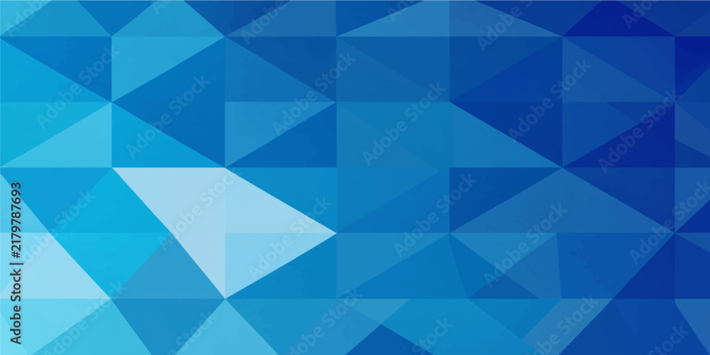 Obraz premium Low poly abstract geometric blue triangle gradient mosaic background with modern crystalline texture design for vector artwork