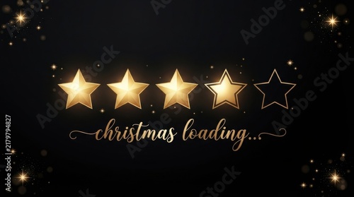 Four out of five stars rating with glowing golden light effect on a black background
