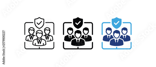 Team Protection Security Shield Vector Icon Set