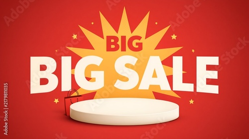 Bold 'BIG SALE' text in white with yellow starburst