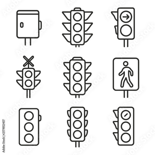 Light vector rush turn icon traffic animated standard signal box