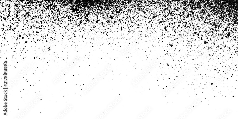 Obraz premium Black and white grunge texture with spray paint splatter effect and grainy noise overlay.
