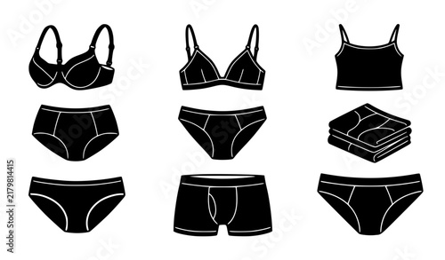 Foto Underwear and Lingerie Outline Symbol Collection