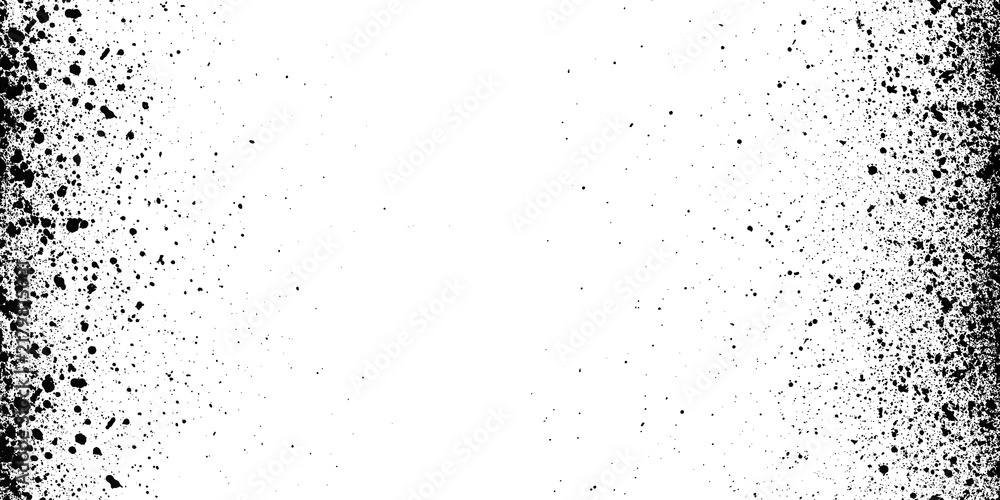 Obraz premium Black and white grunge texture with grainy noise overlay and distressed border edges.