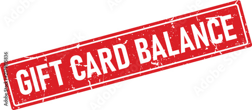Retail rubber stamp design featuring the text GIFT CARD BALANCE for customer service and store usage