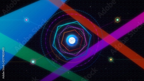Abstract Geometric Hexagonal Matrix Background