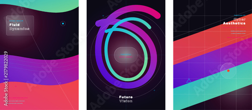 Colorful abstract fluid wave background with dynamic neon lines and dark space abstract background colorful gradient technology template creative spectrum electronic futuristic illustration
