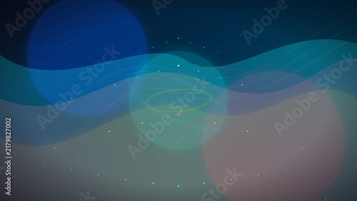 Konstfotografi Abstract Geometric Cybernetic Wave Background in Teal and Coral