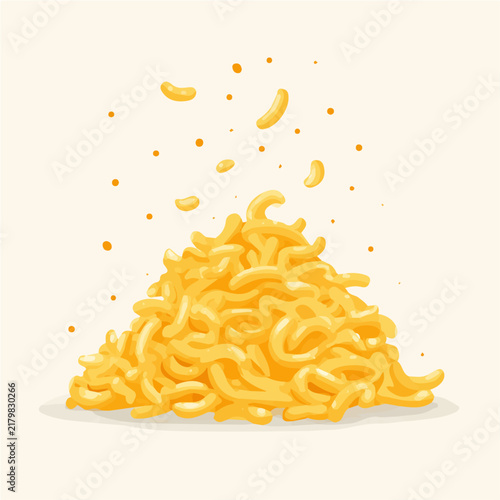 Modern flat 2D vector illustration of a Mac And Cheese, minimal design style on a white background.