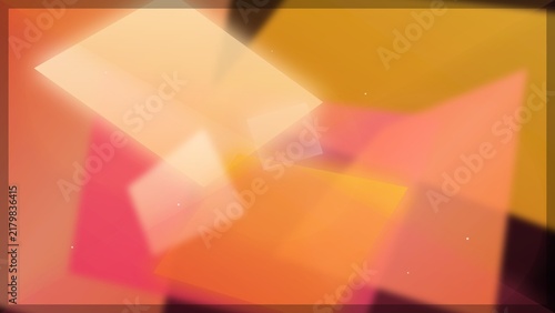 Bild auf Leinwand Abstract Glowing Geometric Background in Coral and Amber