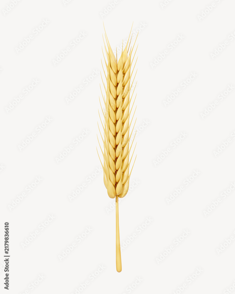 Obraz premium 3D wheat branch, element illustration