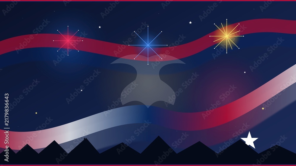 Fototapeta premium American Independence Day Celebration Patriotic Concept Banner