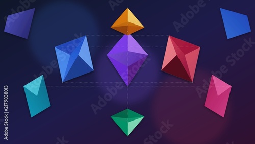 Abstract Geometric Polygonal Landscape Background