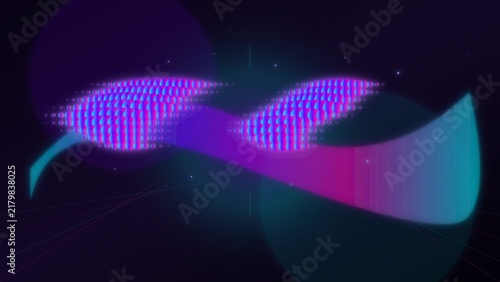 Abstract Cyber Wave Halftone Gradient Background